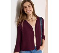 Cecil Femme Veste ouverte à manches 3/4 en look ajouré in Rouge, Gr: XL