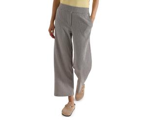 Cecil Pantalon Large en Seersucker Marron Cacao 2X
