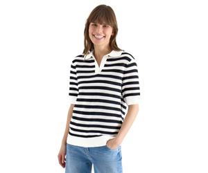 Cecil Polo en Maille rayée Universel Bleu L