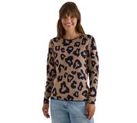 Cecil Pull à col Rond et Motif léopard Creamy Moka Melange XS