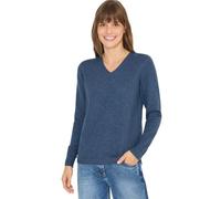 Cecil Pull Douillet à col en V en Coton Bleu mélangé M