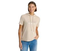 Cecil Sweat à Capuche avec Inscription Wording Pearl Beige S
