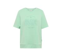 Cecil Femme Sweat-shirt à manches courtes avec wording in Vert, Gr: XS