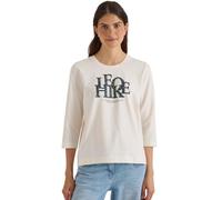 Cecil T-Shirt à Manches 3/4 avec Inscription au Look léon, Vanille Blanc, Taille M