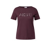 CECIL T-shirt 'Adore' bourgogne / argent, Taille S