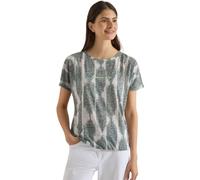 Cecil T-Shirt au Look délavé avec Inscription Deep Matcha Green XL