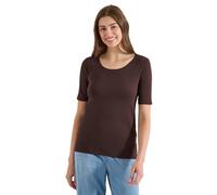 Cecil T-Shirt Basique à col Rond de Couleur Unie Marron Cacao XL