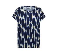 Cecil T-Shirt avec col en V et détails en Dentelle Urban Dark Blue XXL