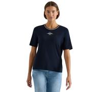 Cecil T-Shirt Universel avec détails côtelés Bleu S
