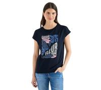 Cecil T-Shirt Universel avec imprimé sur Le Devant - Bleu - Taille L
