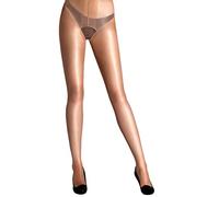 Cecilia de Rafael Vidrio Crotchless Tights-XLarge-Chocolate