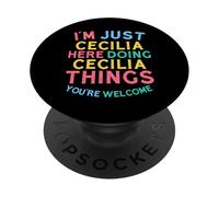 Cecilia Here Doing Cecilia Things Funny Cecilia Name PopSockets PopGrip Adhésif