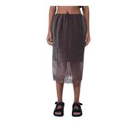 Cecilie Bahnsen - Embroidered Sheer Overlay Skirt - Femme - Jupes - Brun - Taille: 34 FR