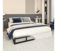 Cecimia Sommier à sommier tapissier de 17,8 cm pour lit double, base de matelas en métal robuste avec housse en tissu, assemblage facile
