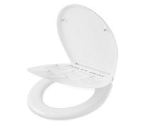 CECIPA Abattant WC avec Frein de Chute, Forme O, Cuvette Toilette en Duroplast Inclut Gabarit d'Installation, Antibactérienne, Couleur Inaltérable, Très Résistante, Blanc Universel