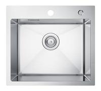 CECIPA Evier Cuisine 1 Bac Évier Inox 1 Cuve avec Siphon et Trop-Plein Évier de Cuisine Inox 50×45×19CM (Pas de Distributeur de Savon)