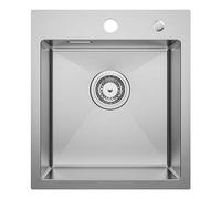 CECIPA Évier de Cuisine 1 Bac, Evier cuisine 40 x 45 cm, Evier inox avec Siphon, Évier Acier inoxydable brossé Carré, Petit Lavabo Cuisine Montage Encastré ou Supérieur, sans Distributeur de Savon