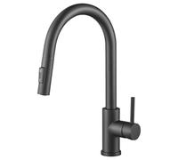 CECIPA Robinet Cuisine Noir, Mitigeur Cuisine avec Douchette Extractible 2 Modes de Pulvérisation, Robinetterie Evier de Cuisine Pivotant à 360° Chaud et Froid en Acier Inoxydable - SÉRIE SOFETIY