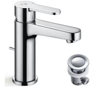 CECIPA mitigeur de lavabo salle de bain avec tirettes, robinetterie de lavabo hauteur 112 mm