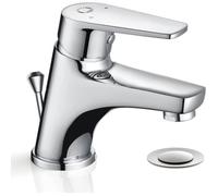 CECIPA Mitigeur lavabo Robinet avec levier de vidange Chrome Laiton