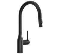 CECIPA Robinet Cuisine, Chaud et Froid en Acier Inoxydable, Mitigeur Cuisine Douchette, 2 Modes, Pulvérisateur Escamotable, Noir