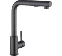 CECIPA Robinet Cuisine Douchette Noir, avec Douchette Extractible, Robinetterie de Cuisine Brossé Inox 304, Mitigeur Evier 2 Jets Rotatif à 360°, X203B