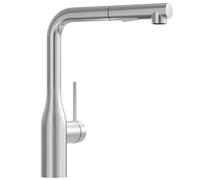 CECIPA Robinet Cuisine, Forme en L Monolevier, Mitigeur Cuisine Douchette Extractible, Acier Inoxydable, Mitigeur Evier 2 Jets Rotatif à 360°, Brossée