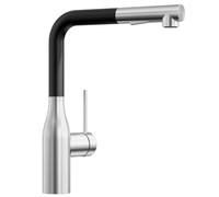 CECIPA Robinet Cuisine, Forme en L Monolevier, Mitigeur Cuisine Douchette Extractible, Acier Inoxydable, Mitigeur Evier 2 Jets Rotatif à 360°, Brossée