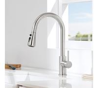 CECIPA Robinet Cuisine, Mitigeur Cuisine avec Douchette avec 3 Modes de Pulvérisation, Rotatif à 360° Robinet de Cuisine, Installation Facile, Brossée