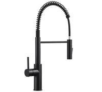 CECIPA Robinet Cuisine, Mitigeur Cuisine Avec Douchette Extractible, Robinet D'Évier À Arc Élevé Rotatif À 360°, 2 Modes, Acier Inoxydable, Noir