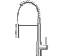 CECIPA Robinet Cuisine, Mitigeur Cuisine Avec Douchette Extractible, Robinet Evier De Cuisine Avec Deux Fonctions De Pulvérisation, Robinet D'Évier À Arc Élevé Rotatif À 360°, Acier Inoxydable Brossé