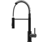 CECIPA Robinet Cuisine Noir, Mitigeur Cuisine Avec Douchette Extractible, Robinet Evier De Cuisine Avec Deux Fonctions De Pulvérisation, Robinet D'Évier À Arc Élevé Rotatif À 360°, Acier Inoxydable