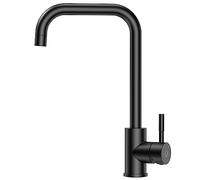 CECIPA Robinet Cuisine Professionel Noir en Acier Inox 304, Mitigeur Cuisine avec Bec Haut, Robinetterie de Cuisine Pivotant à 360°, Robinet de Cuisine Noir Froid et Chaud Disponible