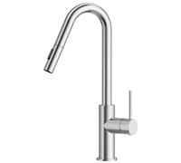 CECIPA Robinet De Cuisine En Acier Inoxydable Forme V Brosse, Robinet D'évier Pivotant 360° Avec Douchette Extensible, Mitigeur À Deux Types De Jet Haute Pression