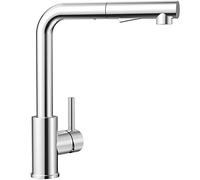 CECIPA Robinet de cuisine haute pression avec douchette extractible et 2 types de jet Mitigeur d'évier monocommande en acier inoxydable brossé, rotatif à 360° Chromé