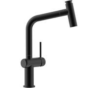 CECIPA Robinet de Cuisine, Mitigeur Cuisine Acier Inoxydable Avec Douchette Deux Types de Jet D'Eau Mitigeur Haute Pression Pivotant à 360° Noir