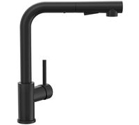 CECIPA Robinet de cuisine noir avec douchette extensible, haute pression, mitigeur de cuisine avec 2 types de jet, robinet d'évier de cuisine en acier inoxydable, rotatif à 360°, amovible
