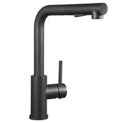 CECIPA Robinet de cuisine noir avec douchette extensible, haute pression, mitigeur de cuisine avec 2 types de jet, robinet d'évier de cuisine en acier inoxydable, rotatif à 360°, amovible