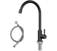 Cecipa Robinet de Cuisine Robinet d'eau froide pour évier de cuisine,Rotatif à 360°,Noir