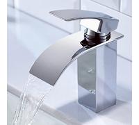 CECIPA Robinet Lavabo Cascade Mitigeur Salle Bain en Inox Hauteur 84 mm Chaude et Froide Réglable