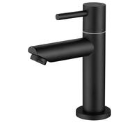 CECIPA Robinet Eau Froide Noir avec Bulleur Rechange, Mitigeur Lavabo Mélangeur Salle de Bain avec Bec Hauteur 93.4 mm Pour WC, Salle de Bain