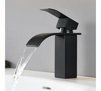 CECIPA Robinet Salle Bain Cascade Moderne, Robinet Lavabo en Acier Inoxydable, Mitigeur Lavabo Anti-éclaboussures avec Noyau Céramique Installation Facile pour Salle de Bain (Trou de Montage 33-38mm)