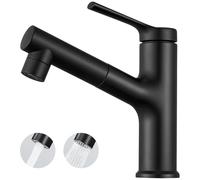 CECIPA Robinet Salle de Bain avec Douchette Extractible, 2 Modes, Noir