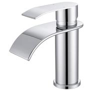 CECIPA Robinets de lavabo en chrome, mélangeur monocommande en acier inoxydable pour salle de bain, robinet de salle de bain avec bec de 86 mm de hauteur pour lavabo