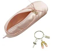 CECKQUE Jolie pochette de maquillage pour chaussons de ballet - Trousse de maquillage - Cadeau pour filles - Accessoires de danseuses, Rose-K1, Carry-On 8-Inch