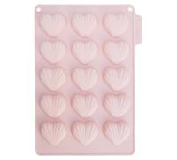 CÉCOA • Moule à Madeleines en Silicone Platinium • Forme de Cœur • Saint-Valentin • Sans BPA