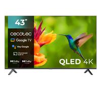 Cecotec Téléviseur 43 Pouces Smart TV QLED Résolution 4K UHD - Série V4 VQU40043S. Google Systeme, HDMI 2.1, USB 3.0, HDR10, 16 Go ROM, Google Voice Assitant, Chromecast, Dolby Vision&Atmos, VRR