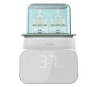 Cecotec Chauffe Biberon Double Nana BabyCare Double BottleWarmer. Design Compact, Chauffe Deux Biberons, Sans BPA, Panier Intérieur, Éclairage Nocturne, Minuterie Réglable Avec Bip