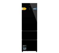 Cecotec Refrigerateur Congelateur à Porte Française 400L Bolero CoolMarket Combi FD 400 Black Glass E. Firgo Avec Tiroirs télescopiques,Max Inside,Inverter Plus, Multi AirFlow, NoFrost,ECO Mode, LED