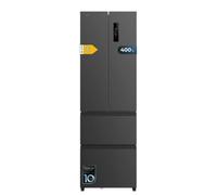 Cecotec Refrigerateur Congelateur 4 Portes Française Bolero CoolMarket Combi F2D 400 Dark E. Réfrigérateur 400L, inox foncé, NoFrost, MultiAirFlow, Inverter, mode ECO, bacs fruits et alarmes